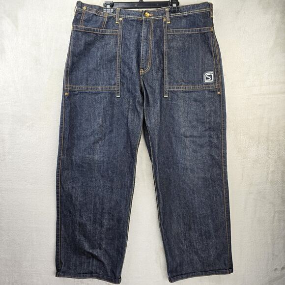 Vtg Sean John Denim Jeans Mens 40 Blue (Fits 42x30) Baggy Wide Skate Skater Y2K - Picture 1 of 12